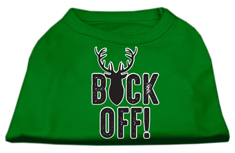 Buck Off Screen Print Dog Shirt Green XXXL